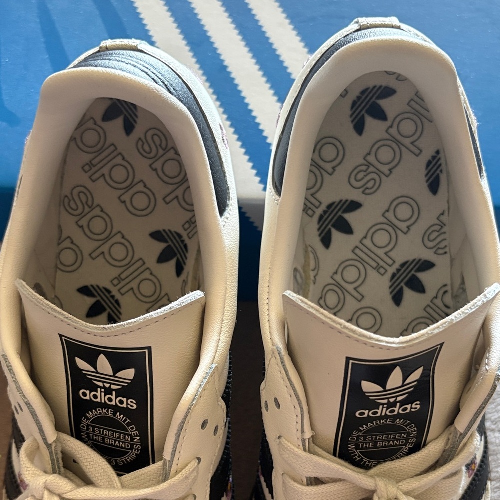 adidas women’s Samba OG Sneakers in White, Black and Purple Floral - Picture 3 of 9